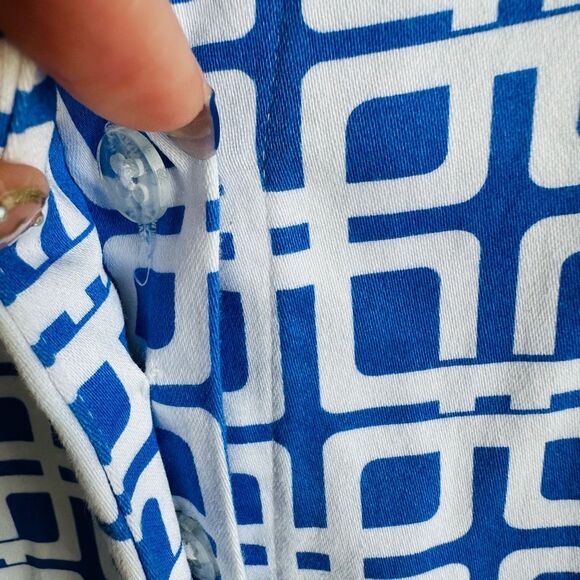 Vintage Julie Brown Mod Blue & White Sleeveless‎ Dress – Size 4 – 60s Style - Picture 8 of 12